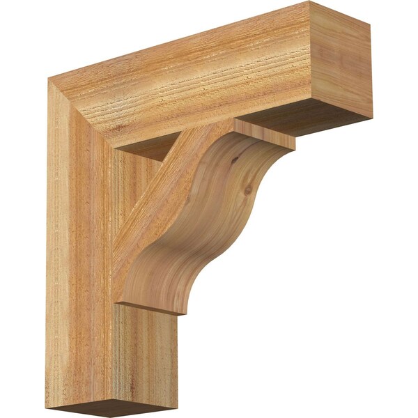 Ekena Millwork Funston Block Rough Sawn Bracket, Western Red Cedar, 6"W x 22"D x 22"H BKT06X22X22FST05RWR - main
